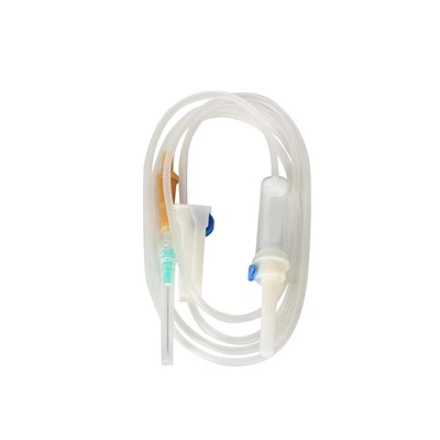Medisinsk disponibel IV -infusjon som gir fluid drypp sett sterilt IV Administrasjonsinfusjonssett med strømningsregulator